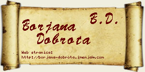 Borjana Dobrota vizit kartica